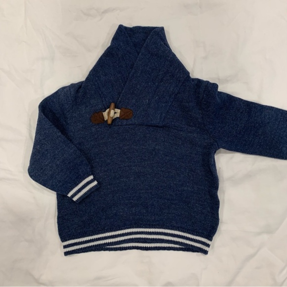 Janie & Jack Baby Boy Shawl Collar Cotton Sweater - 12-18 months